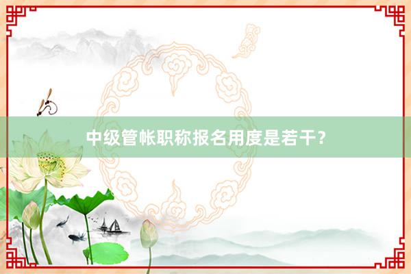 中级管帐职称报名用度是若干?